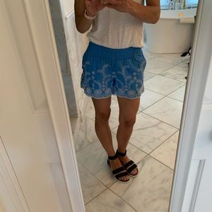 J. crew eyelet ruffle pull-on shorts